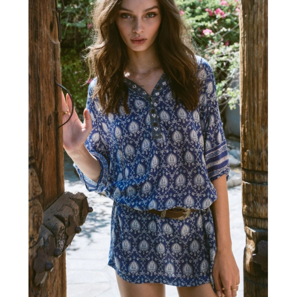 Oracle Tunic Mini Dress Indigo Spell Designs Xs P… - image 1